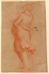 Rysunek przedstawiający młodą kobietę (św. Maria Magdalena pod krzyżem), 1550-75