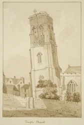 Temple Church (ołówek i akwarela na papierze)