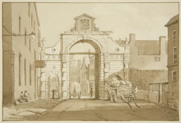 Temple Gate (ołówek i akwarela na papierze)