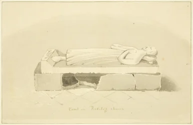 Grób Sir Johna Lamingtona w St Mary Redcliffe (ołówek i akwarela na papierze)