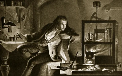 James Watt i silnik parowy, ilustracja z „Hutchinson