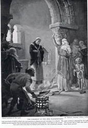 Sąd nad dziewięcioma lemieszami, ilustracja z "Hutchinson