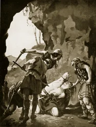 Konstantyn II zabity przez Duńczyków, 881 r. n.e., ilustracja z "Hutchinson