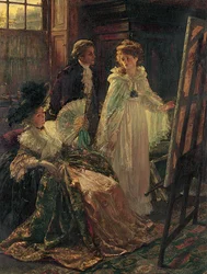 Miss Angel, Angelica Kauffman, przedstawiona przez Lady Wentworth, odwiedza studio pana Reynoldsa, 1892