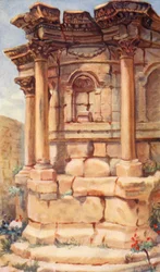 Świątynia Wenus, Baalbek (kolorowa litografia)
