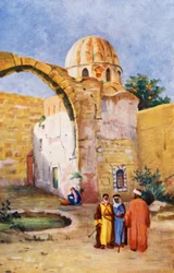 Grobowiec Saladyna, z zewnątrz (kolorowa litografia)