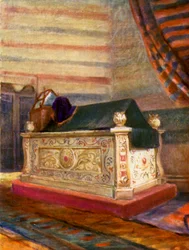 Grobowiec Saladyna, wnętrze (kolorowa litografia)