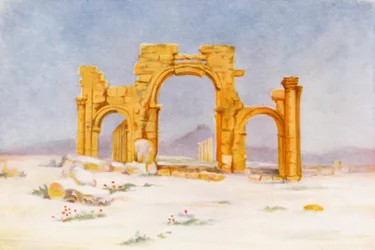 Łuk triumfalny, Palmyra (kolorowa litografia)