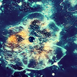 Kwiat w zielonym morzu.