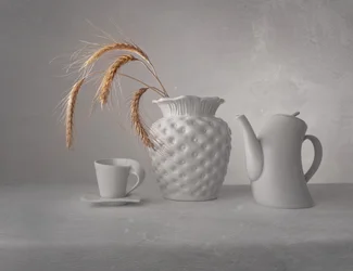 Biała minimalistyczna martwa natura