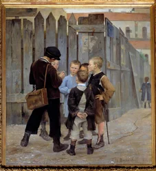 Spotkanie spiskowe dla dzieci. Obraz Marii Konstantinovny Bashkirtseva (Bashkirtseff) (1860-1884) 1884 Nd. 1,9x1,7 m Paryż, musee d