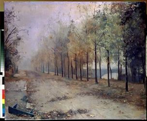 Jesień (jesień). Obraz Marii Konstantinovny Bashkirtseva (1860-1884). Olej na płótnie, 97 x 117 cm, 1883. Sztuka rosyjska, krajobraz XIX wieku. Państwowe Muzeum Rosyjskie w Sankt Petersburgu.