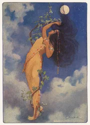 Ilustracja do książki "Hiawatha" Longfellowa (kolorowa litografia)