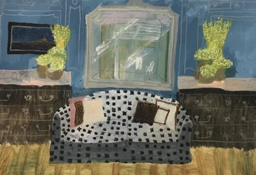 Wnętrze z Сanapé Blue, 2019 (akwarela na papierze)