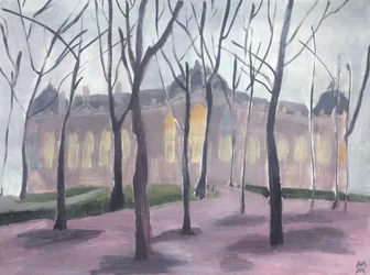 Petit Palais zimą III, 2019 (olej na papierze)