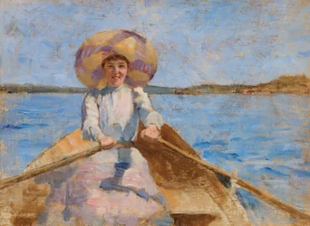 Wiosłująca kobieta, szkic