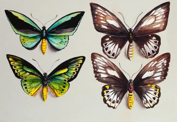 Cztery motyle Birdwing