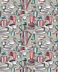 Candy Stripe Tea Party, 2020 (akwarela, pióro, na papierze)