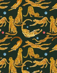 Leopardy podczas zabawy, 2020 (akwarela i pióro na papierze)