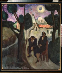 Zaćmienie Słońca - Obraz Marianne Von Werefkin (1860-1938), olej na płótnie, ok. 1910, sztuka rosyjska, XX wiek, ekspresjonizm - kolekcja prywatna