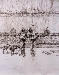 Arabscy muzycy przed mauretańskim królem, około 1870-71