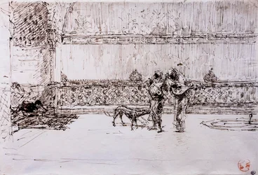 Arabscy muzycy przed mauretańskim królem, około 1870-71