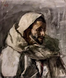 Portret popiersiowy mężczyzny, trzy czwarte w prawo, około 1870 (akwarela i grafit na papierze)