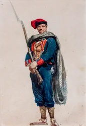 Kataloński ochotnik na wojnie w Afryce, około 1860 r. (akwarela na papierze)