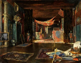 Pracownia malarza w Palazzo Pesaro Orfei.