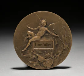 Medal wręczony Loïe Fuller przez rząd francuski: Alegoria muzyki (rewers)