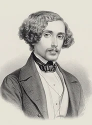 Portret pianisty i kompozytora Juliusa Schulhoffa 1825-1898 , 1850.