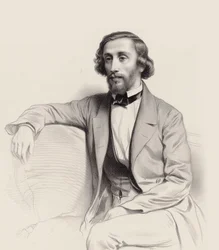 Portret pianisty i kompozytora Juliusa Schulhoffa 1825-1898 , 1854.