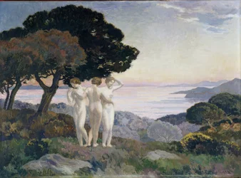 Trzy Gracje Obraz Emile rene Menarda (1861-1930) XX wiek Obowiązkowa wzmianka: Kolekcja fundacja względy de Prowansji, Marsylia
