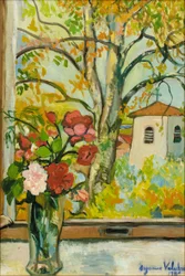 Bukiet kwiatów przed oknem w Saint-Bernard, 1926