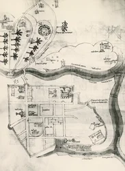 Mapa Jerozolimy, z Księgi Tajemnic Wiernych Krzyża (Liber Secretorum Fidelium Crucis)