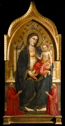 Dziewica z dzieckiem Obraz Mariotto di Nardo (1394-1424) ok. 1404 r. Słońce 167,2x92,2 cm Asyż Muzeum Skarbu Bazyliki San Francesco. Perkins College