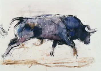 Charging Bull, 1998 (media mieszane na papierze)