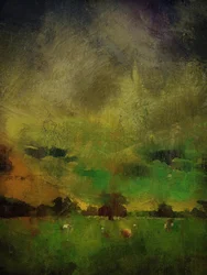 Burza w opactwie Calke, Derbyshire (media mieszane)