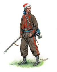 10th New York Infantry National Zouaves 2nd Uniform 1861, 2024 (akwarela i gwasz na brystolu)