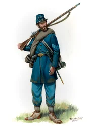 151. sierżant piechoty Pensylwanii 1863, 2024 (akwarela i gwasz na brystolu)