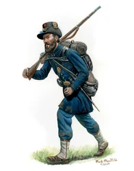 6 Pułk Piechoty Wisconsin Żelazna Brygada 1863, 2024 (akwarela i gwasz na brystolu)