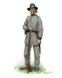 Filadelfijski niemiecki pułk strzelców Schutzen 1861, 2024 (akwarela i gwasz na brystolu)