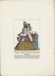 De Franse dwerg Madame Palatinelle, ok. 1710 Madame Palatinelle, czepki, mantyla i zaułek Paryża ubrane w dużą Gallę (tytuł na obiekcie) Il Callotto resurcitato lub nowo umeblowana mała szafka (tytuł serii)
