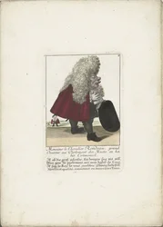 Od dwerg Chevalier Rondeau als een Parliamentslid, ca. 1710 Monsieur le Chevalier Rondeau, wielki mówca w Parlamencie Niemych, w stroju ceremonialnym (tytuł na obiekcie) Il Callotto resurcitato oder Neu eingerichtes Zwerchen Gabinet (tytuł serii)