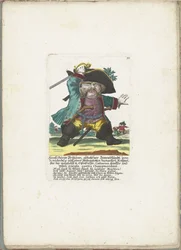 De dwerg Hanss Görge Prijhann jako najsłabszy oficer, ok. 1710 Hanß Görge Prijhann, z domu Donnerhundt, z Scanderbeg od bękarta Hottendottin Rottmeister, odważnego i zjadacza żelaza, Catharina, köpffer i Bluth gurgln contra Champmerdant (titl