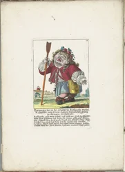 De dwerg Ploriander jako pasterz, ok. 1710 Ploriander, pasterz zakochany w pasterce Ruffanelli, wybucha płaczem przy własnej poruszającej piosence (tytuł na obiekcie) Il Callotto resurcitato lub nowo umeblowana mała szafka (seria