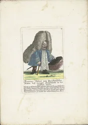 De dwerg Robert von Parukenfeldt, ok. 1710 Monsieur Robert von Parukenfeldt, Rycerz Długiej Szyi w Wielkiej Gali (tytuł na obiekcie) Il Callotto resurcitato lub nowo umeblowana mała szafka (tytuł serii)