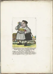 Dom Urszula Schleglin, ok. 1710 Ursula Schleglin, Maijr Mensch im Herren hoff zu Bluntzingen, która odsiedziała już rok zwolnienia (tytuł na przedmiocie) Il Callotto resurcitato lub nowo umeblowana mała szafka (tytuł serii)