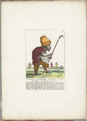 Wesoły krasnoludek Mathias Flecksippl, ok. 650 lat. 1710 Mathias Flecksippl, faisant le bel humeur aux jours maigres (tytuł na obiekcie) Il Callotto resurcitato lub nowo mianowany gabinet Zwerchen (tytuł serii)