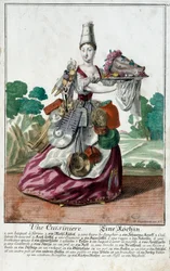 Kucharz. Grawer autorstwa Martina Engelbrechta (1684-1756), w „Nowym zespole habilles manewrów” XVIII w., Niemcy. Paryż, Sztuka Dekoracyjna